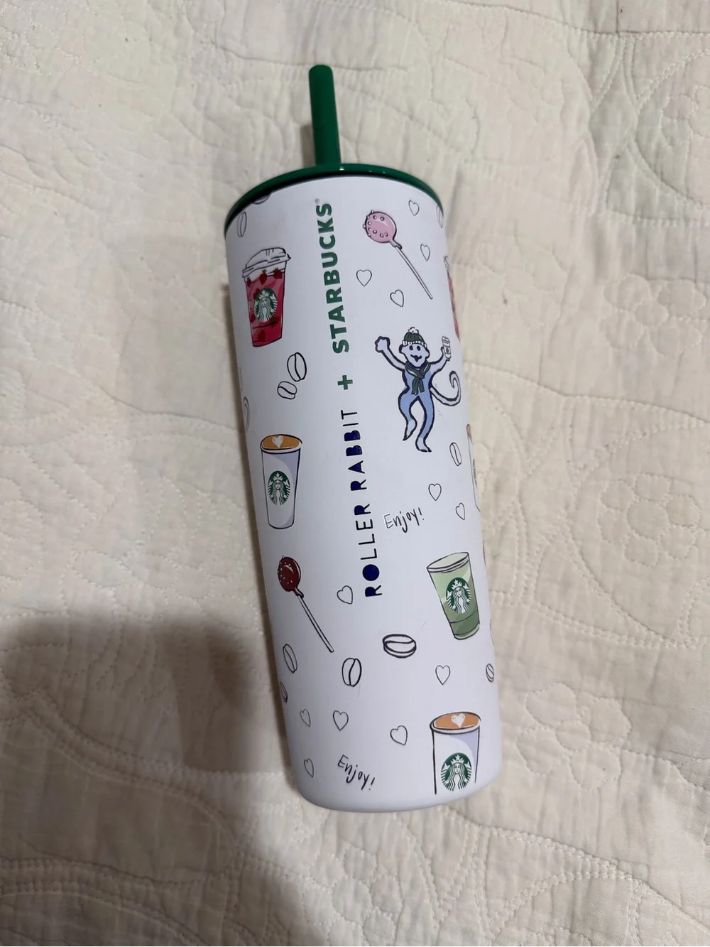 Roller Rabbit X Starbucks Coffeehouse Bonanza Stainless Steel Cold Cup NEW